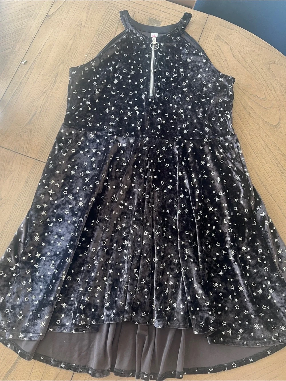Justice Black Velvet Star & Moon Halter Girls Dress